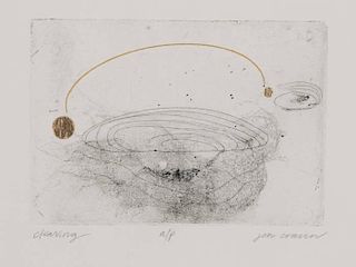 Jen Craun (b. 1977) Cleaving, Etching with gold leaf,