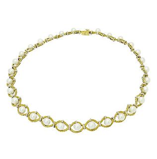 M. Buccelati 18k Two Tone Yellow Gold Necklace