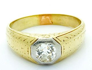 Antique Menäó»s 18k Yellow Gold 1.00TCW Old Miner Diamond