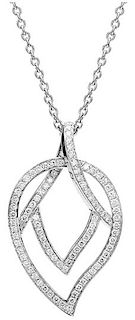 Piaget 18k White Gold Diamond Leaf Necklace