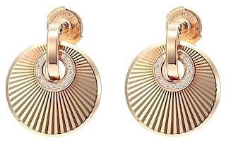 Chopard 18k Rose Gold Diamond Earrings