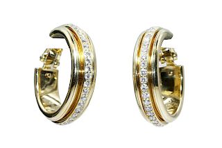 Piaget 18k Yellow Gold Diamond Earrings