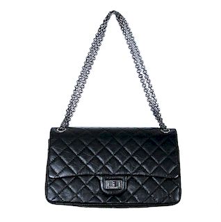 CHANEL Black Aged Calfskin Quilted 2.55 Reissue 226
