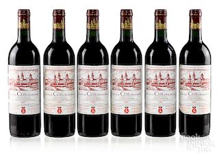 Six bottles of 1987 Chateau Cos D'Estournel