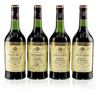 Four bottles of 1978 Chateau Meyney