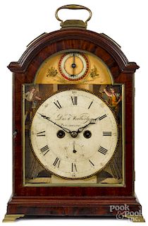 Rare Philadelphia Federal mahogany bracket clock