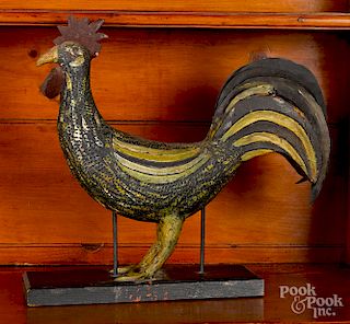 Carved and painted rooster
