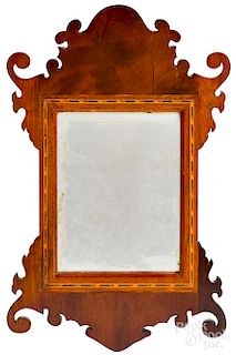 Miniature Chippendale mahogany looking glass