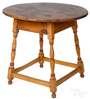 New England pine and maple splay leg tap table