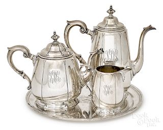Dominick and Haff sterling silver three-piece tea and coffee service