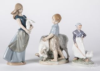 Two Lladro porcelain figures, etc.