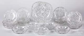 Twenty-one cut glass bowls