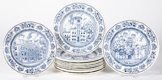 Set of thirteen Wedgwood Yale University plates