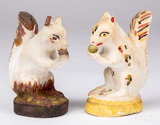 Two chalkware squirrels
