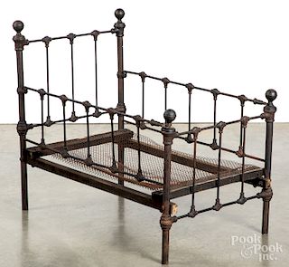 Antique iron cradle or doll bed