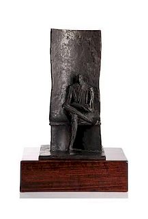 Helen Beling (1914-2001) Seated Man, Bronze,