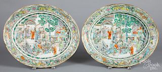 Pair of Chinese export porcelain platters