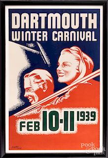 Dartmouth 1939 Winter Carnival skiing poster