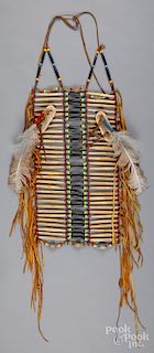 Native American Indian bone and bead breastplate