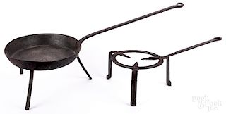 Wrought iron skillet and trivet