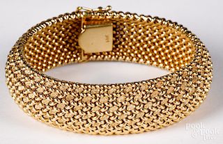 14K yellow gold woven bracelet