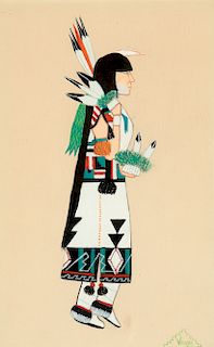 20th century American Indian Artist, (Indian ceremonial dancer)