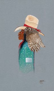 Rance Hood (Au Tup Ta), Indian with Owl