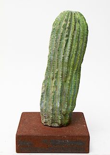 Outsider Art Cactus Concrete & Iron Sculpture