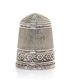 A Turkish Silver Thimble, Height 15/16 inch.