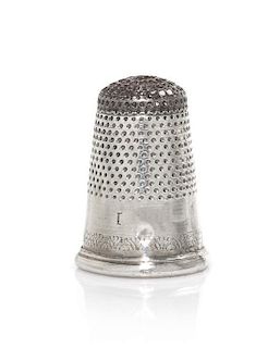 A Silver Thimble, Height 5/8 inch.