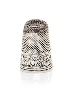 A Silver Thimble, Height 7/8 inch.