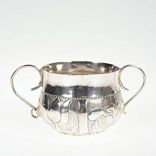 Charles II sterling silver caudle cup