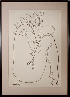 Jean Negulesco Female Nude Ink Drawing