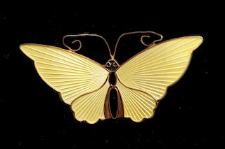 D. Anderson Sterling Gilt Enamel Butterfly Brooch