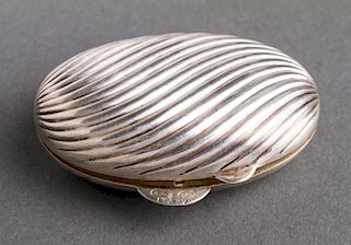 Italian Sterling Silver Repousse Pill Box