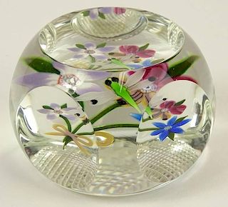 Perthshire Faceted Floral Motif Paperweight.