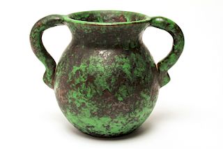 Weller Pottery Coppertone Double Handle 6.75" Vase