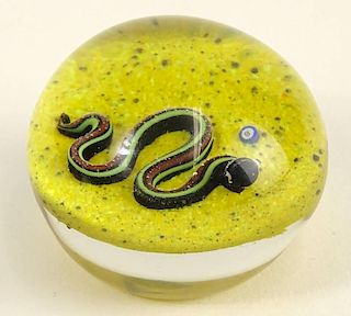 Small Baccarat Paperweight "Snake" Signed with B Cane.