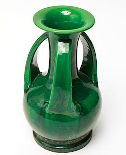 Arts & Crafts Green Glaze Pottery Vase
