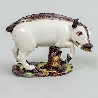 German Faience Model of a Boar