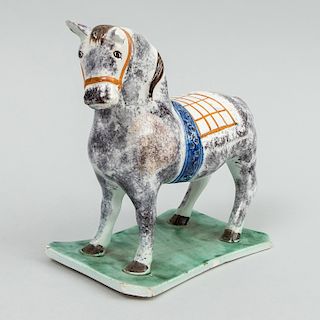 Staffordshire Pearlware Model of a Saddled Horse