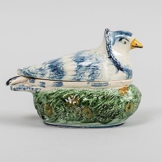 Pearlware Dove Form Sauce Tureen, Cover and Ladle