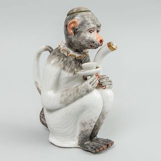 Meissen Monkey Form Teapot and Cover