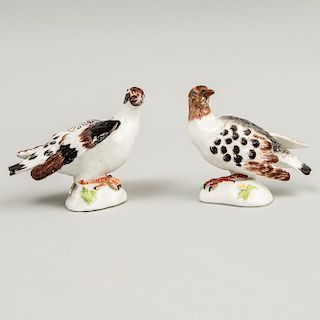 Pair of Meissen Porcelain Small Models of Doves