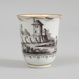 Vienna Porcelain (Du Paquier) Schwarzlot Beaker