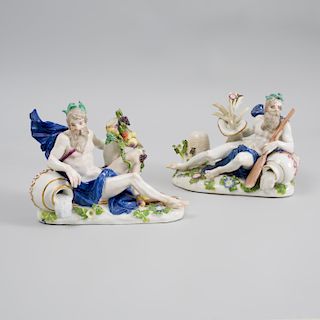 Pair of Meissen Figures of River Gods Emblematic of Summer and Autumn