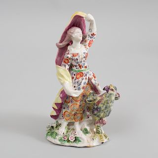 Bow Porcelain Figure of a Juno Emblematic of Air