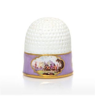 A Meissen Porcelain Thimble, Height 7/8 inch.
