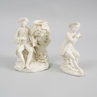 Two French White Glazed Porcelain Figures