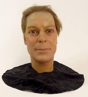 20th Century Life-sized Wax Head, "Edward VIII"
